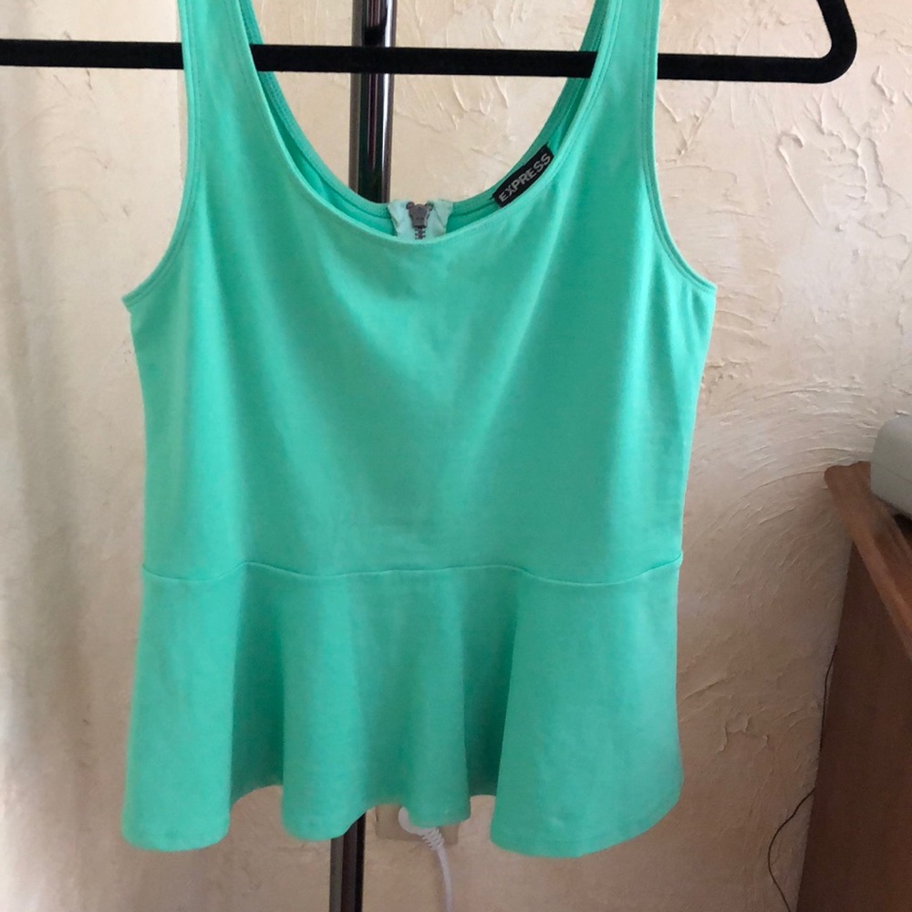 Mint green peplum tank